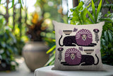Chiga Lion Reversible Indoor/Outdoor Square Pillow in Purple - Size 20x20