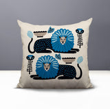 Chiga Lion Reversible Indoor/Outdoor Square Pillow
