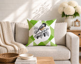 Chikadee Indoor/Outdoor Reversible Square Pillow