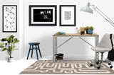 Chikka low pile chair mat in Beige
