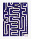 Chikka low pile chair mat in Navy Blue