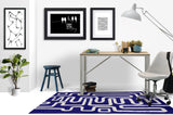 Chikka low pile chair mat in Navy Blue