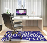 Chikka low pile chair mat in Navy Blue