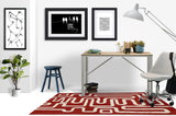 Chikka low pile chair mat in Red