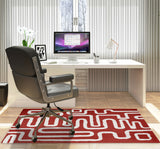 Chikka low pile chair mat in Red