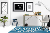 Chikka low pile chair mat in Turquoise