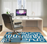 Chikka low pile chair mat in Turquoise