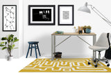 Chikka low pile chair mat in Yellow