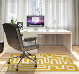 Chikka low pile chair mat in Yellow