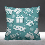 Christmas Gift Object/Motif Reversible Indoor/Outdoor Square Pillow