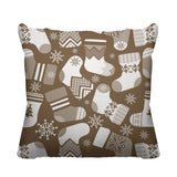 Christmas Socks Object/Motif Reversible Indoor/Outdoor Square Pillow