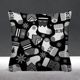 Christmas Socks Object/Motif Reversible Indoor/Outdoor Square Pillow
