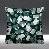 Christmas Socks Object/Motif Reversible Indoor/Outdoor Square Pillow