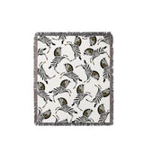 Ciro Zebra Cotton Blend Blanket Throw in Black and Off-White, full view