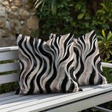 Clark Zebra Print Indoor/Outdoor Reversible Square Pillow