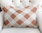 Clementine Checkered Reversible Indoor/Outdoor Rectangular Pillow