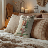 Coffee Bean Bag Faux Linen Lumber Pillow