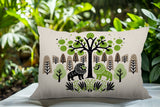 Comas Lion Reversible Indoor/Outdoor Rectangular Pillow in Chartreuse - Size 25x18