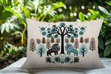 Comas Lion Reversible Indoor/Outdoor Rectangular Pillow in Emerald - Size 25x18