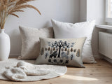 Comas Lion Reversible Indoor/Outdoor Rectangular Pillow in Gray - Size 25x18