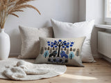 Comas Lion Reversible Indoor/Outdoor Rectangular Pillow in Navy Blue - Size 25x18
