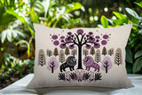 Comas Lion Reversible Indoor/Outdoor Rectangular Pillow in Purple - Size 25x18