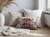 Comas Lion Reversible Indoor/Outdoor Rectangular Pillow in Red - Size 25x18