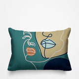 Conte Abstract Outdoor Reversible Throw Rectangular Pillow