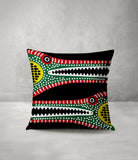 Criso Crocodille Folksy Square Throw Pillow in Black - Size 16x16