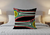 Criso Crocodille Folksy Square Throw Pillow in Black - Size 16x16
