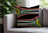 Criso Crocodille Folksy Square Throw Pillow in Black - Size 16x16