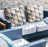 Cubana Geometric Reversible Indoor/Outdoor Square Pillow