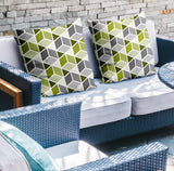 Cubana Geometric Reversible Indoor/Outdoor Square Pillow