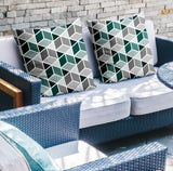 Cubana Geometric Reversible Indoor/Outdoor Square Pillow