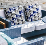 Cubana Geometric Reversible Indoor/Outdoor Square Pillow
