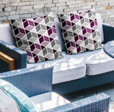 Cubana Geometric Reversible Indoor/Outdoor Square Pillow