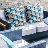 Cubana Geometric Reversible Indoor/Outdoor Square Pillow