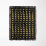 Cube Cotton Blend Blanket Throw in Black, full view