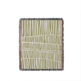Afia Tribal Cotton Throw Blanket in Chartreuse, full view
