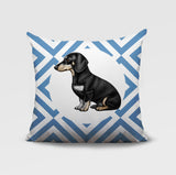 Dachshund Dog  Indoor/Outdoor Reversible Square Pillow