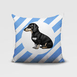 Dachshund Dog  Indoor/Outdoor Reversible Square Pillow