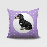 Dachshund Dog  Indoor/Outdoor Reversible Square Pillow
