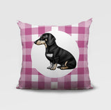 Dachshund Dog  Indoor/Outdoor Reversible Square Pillow