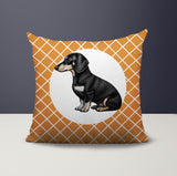 Dachshund Dog  Indoor/Outdoor Reversible Square Pillow