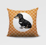 Dachshund Dog  Indoor/Outdoor Reversible Square Pillow