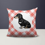 Dachshund Dog  Indoor/Outdoor Reversible Square Pillow