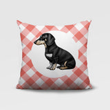 Dachshund Dog  Indoor/Outdoor Reversible Square Pillow
