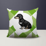 Dachshund Dog  Indoor/Outdoor Reversible Square Pillow