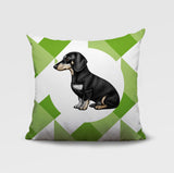 Dachshund Dog  Indoor/Outdoor Reversible Square Pillow