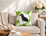 Dachshund Dog  Indoor/Outdoor Reversible Square Pillow